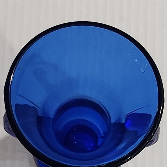Cobalt Blue Two Handled LE Smith Vintage Art Deco Vase - Picture 3 of 10